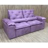 Sofa Retratil Reclinavel Tecido Veludinho Para Sala 2,30m Cor:Violeta - 6