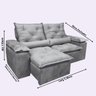 Sofa Retratil Reclinavel Tecido Veludinho Para Sala 2,30m Cor:Violeta - 5
