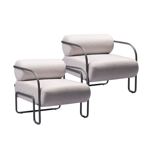 Kit 2 Poltronas Minsk em Madeira de Eucalipto Movellu Home