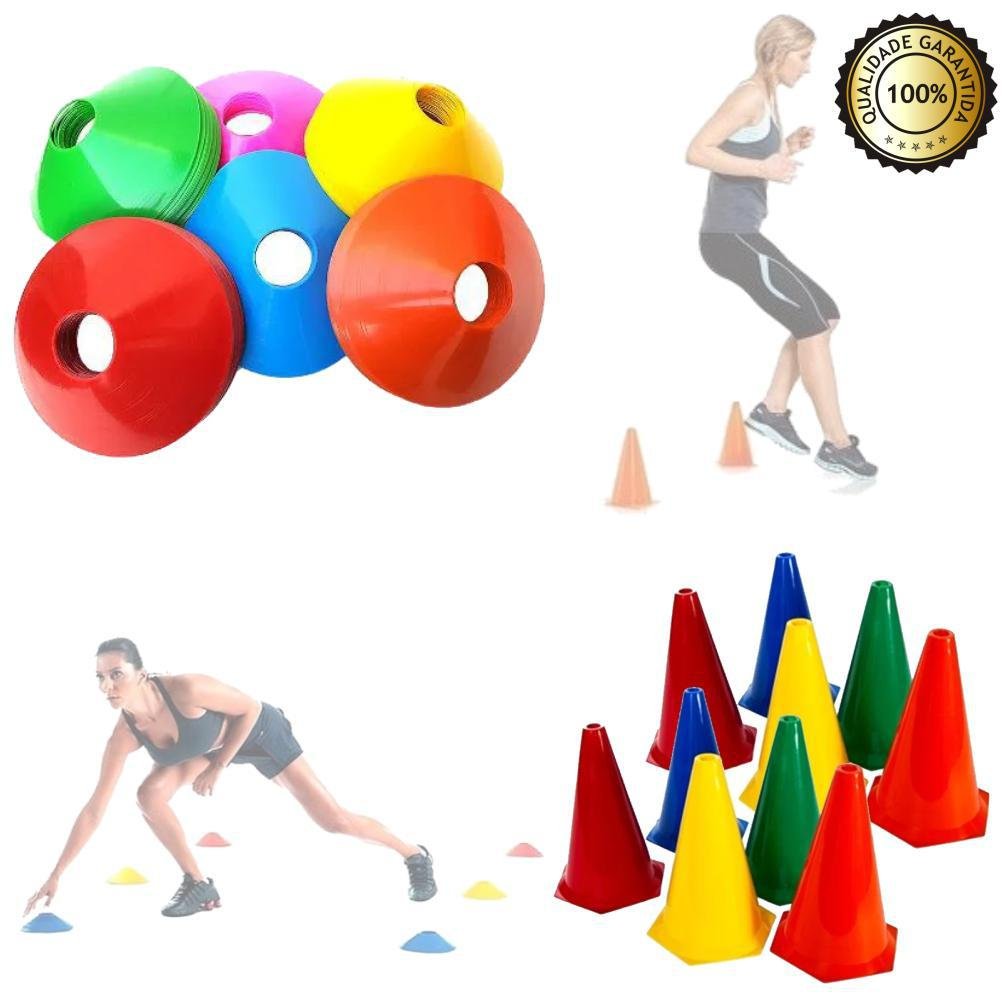 Kit 20 Itens para Treino Funcional e Agilidade -cone e Prato