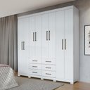 Ver imagem 2 de Guarda Roupa Casal Com Espelho 8 Portas 6 Gavetas Liverpool 8.6 Branco - Santos Andirá