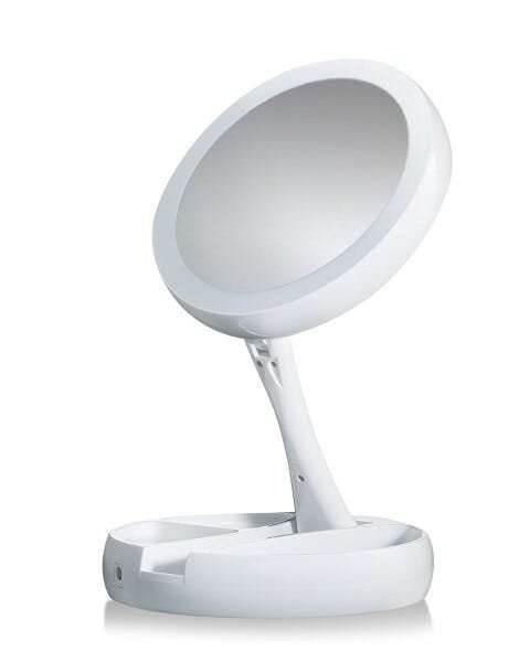 Espelho de Luz LED Dobravel Aumenta 10x Maquiagem Portátil