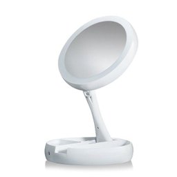 Espelho de Luz LED Dobravel Aumenta 10x Maquiagem Portátil - 1 Espelho de Luz LED Dobravel Aumenta 10x Maquiagem Portátil - 1