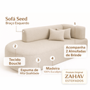 Ver imagem 6 de Sofá Orgânico Divã Estofado Sala Recepção Seed 210 Cm Zahav:bouclê Braça Lado Esquerdo/bege