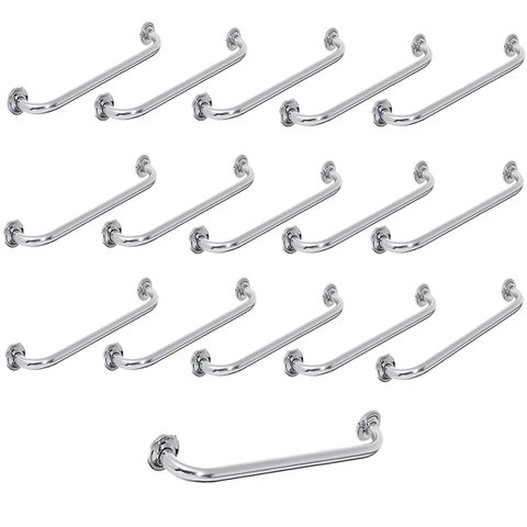 Barra Alça Apoio 60cm Kit 16 Uni Inox Acessibilidade Cadeirante Idoso Criança Gravida Banheiro Escad