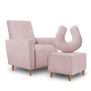 Ver imagem 1 de Kit Amamentação Poltrona + Puff + Almofada Julia Suede Rosa Bebe Inova Decorações