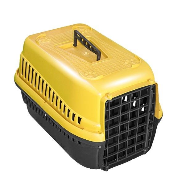 Caixa De Transporte N.2 Cão Cachorro Gato Pequena Amarela - 1