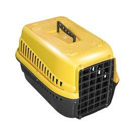 Caixa De Transporte N.2 Cão Cachorro Gato Pequena Amarela - 1