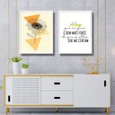 Ver imagem 1 de Kit 2 Quadros Decorativos Girassol - Luz 33x24cm:moldura Branca