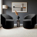 Ver imagem 1 de Kit 02 Poltrona Decorativa Orgânica Espanha para Sala Bouclê:preto