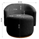 Ver imagem 4 de Kit 02 Poltrona Decorativa Orgânica Espanha para Sala Bouclê:preto
