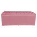 Ver imagem 4 de Calçadeira Baú Casal King 1,95m Londres Suede Rosa Dal Poz Estofados