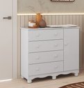 Ver imagem 4 de Comoda Junior New 1 Porta 4 Gavetas - Moveis Peroba Branco Brilho