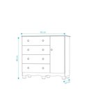 Ver imagem 3 de Comoda Junior New 1 Porta 4 Gavetas - Moveis Peroba Branco Brilho