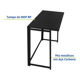 Mesa Escrivaninha Dobrável Estudo Escritório Home Office Notebook Estilo Industrial - 2
