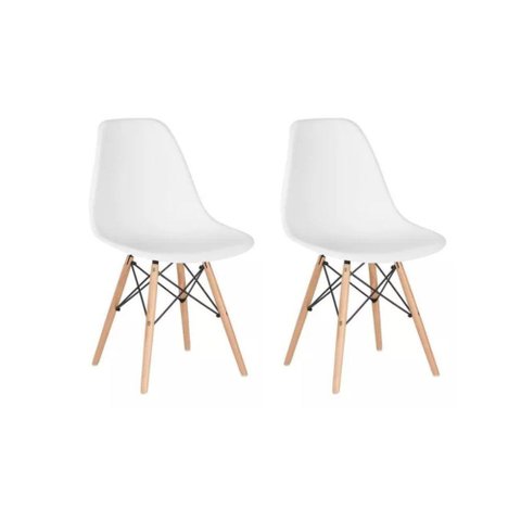 Conjunto 2 Cadeiras Eames Eiffel Dkr Movescan Branca