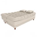 Ver imagem 2 de Sofá Cama Duda Boucle Bege Matrix Sala Premium Original 3 Lugares