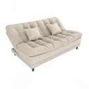 Ver imagem 3 de Sofá Cama Duda Boucle Bege Matrix Sala Premium Original 3 Lugares