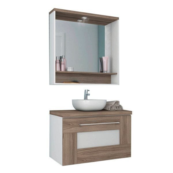 Gabinete para Banheiro com Espelheira Verona Espresso Móveis - 2