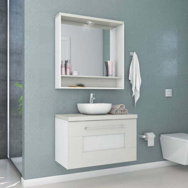 Gabinete para Banheiro com Espelheira Verona Espresso Móveis - 1