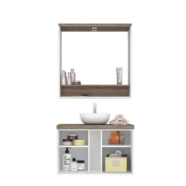 Gabinete para Banheiro com Espelheira Verona Espresso Móveis - 3