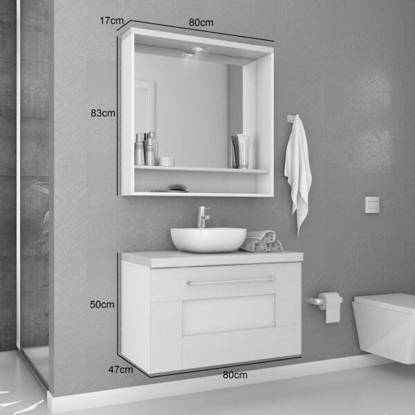 Gabinete para Banheiro com Espelheira Verona Espresso Móveis - 4