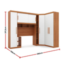 Ver imagem 3 de Guarda-Roupa Modular Solteiro 6 Portas 2 Gavetas Gênova Plus Freijó/Off White