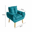 Ver imagem 5 de Poltrona Opala Decorativa com Pés Palito Suede Confortável Turquesa 85cm
