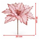 Ver imagem 6 de Flor Natal Artificial Rosa Decoração Enfeite 30cm Kit 6PÇS