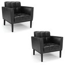 Ver imagem 2 de Kit 2 Poltronas Decorativas Karen Pés Fixo em Madeira Pu Preto Brilho G19 - Gran Belo