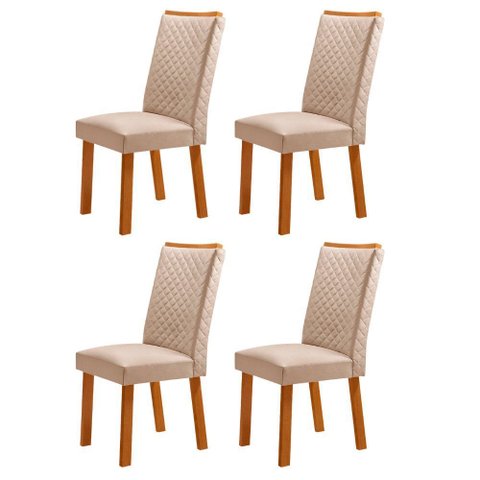 Conjunto com 4 Cadeiras Lira MDF para Sala de Jantar Moderna Mobília