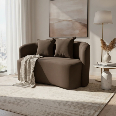 Sofá Decorativo Montreal 180cm Orgânico Suede Marrom