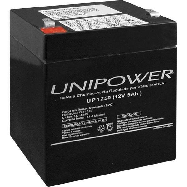 Bateria Selada 12v 5ah Up1250 Preta Unipower - 1