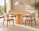 Ver imagem 1 de Mesa de Jantar Redonda Carvalho Avenna 120cm – Base Cone