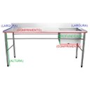 Ver imagem 2 de Bancada / Mesa Pia Em Aço Inox com Uma Cuba (56x34x14) A Direita (110x70x85)