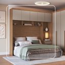 Ver imagem 2 de Módulo Ponte Casal Queen 6 Portas 1 Gaveta Infinity Marrom/Cedro/Duna