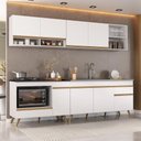 Ver imagem 1 de Armário de Cozinha Modulada Compacta 4 Pçs com Balcão para Cooktop Veneza Multimóveis MP2261