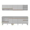 Ver imagem 6 de Armário de Cozinha Modulada Compacta 4 Pçs com Balcão para Cooktop Veneza Multimóveis MP2261