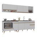 Ver imagem 2 de Armário de Cozinha Modulada Compacta 4 Pçs com Balcão para Cooktop Veneza Multimóveis MP2261
