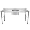 Bancada / Mesa Pia Em Aço Inox com Uma Cuba (56x34x14) Ao Centro (170x70x85) - 1