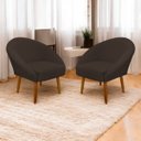 Ver imagem 2 de Kit 2 Poltronas Decorativa para Sala Recepção Manicure Consultório Stella Suede