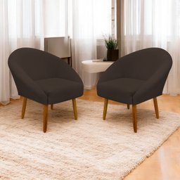 Kit 2 Poltronas Decorativa para Sala Recepção Manicure Consultório Stella Suede - 2