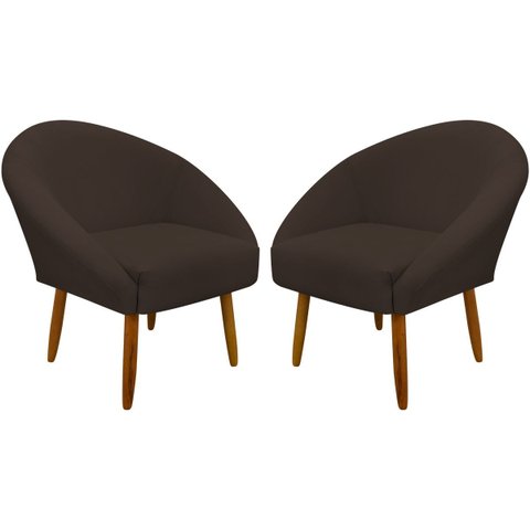 Kit 2 Poltronas Decorativa para Sala Recepção Manicure Consultório Stella Suede