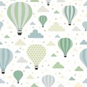 Ver imagem 1 de Papel de Parede Baby Balões em Tons Verdes - 2,50x0,50m