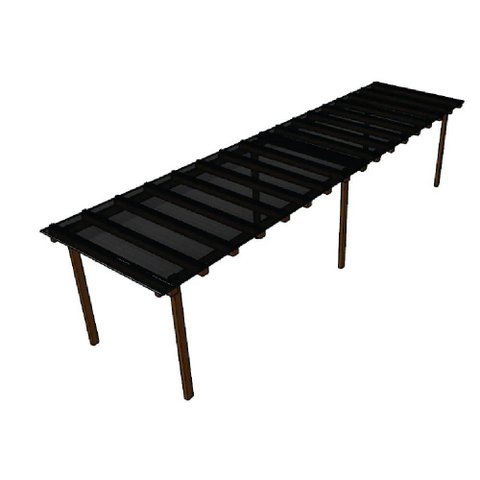 Kit Policarbonato Fume 4mm 16,00m X 1,50m - Perfis Naturais