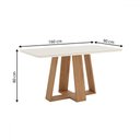 Ver imagem 3 de Mesa de Jantar 6 Lugares Lins/bella com Vidro Nature/off White/amêndoa Henn