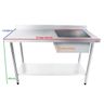 Bancada / Mesa Pia Em Aço Inox com Uma Cuba (50x40x25) A Direita E Prateleira (100x70x85) - 2