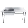 Bancada / Mesa Pia Em Aço Inox com Uma Cuba (50x40x25) A Esquerda (120x70x85) - 1