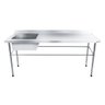 Bancada / Mesa Pia Em Aço Inox com Uma Cuba (50x40x25) A Esquerda (170x70x85) - 1