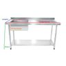 Bancada / Mesa Pia Em Aço Inox com Uma Cuba (50x40x25) A Esquerda E Prateleira (160x70x85) - 2